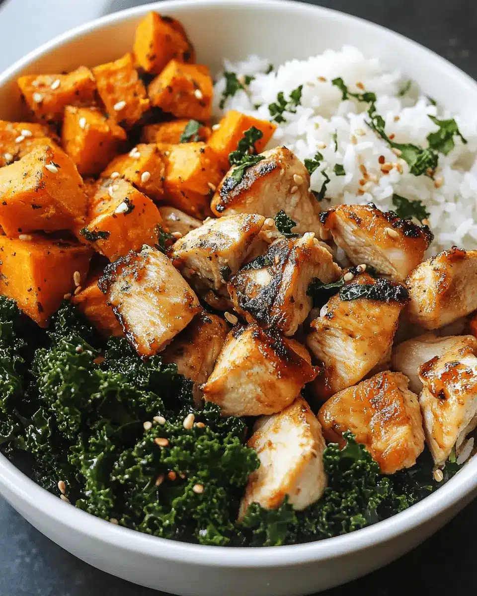 Roasted Sweet Potato Chicken Kale Rice Bowls Recipe You'll Love 5 bcjd8bndgisyhl2clo14