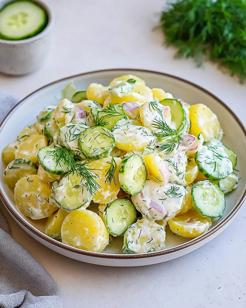 Kartoffelsalat mit Joghurt & Gurke First Image First Image