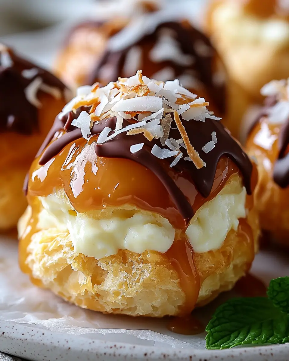 Kokos-Karamell Cream Puffs First Image First Image