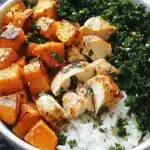 Roasted Sweet Potato Chicken Kale Rice Bowls Recipe First Image First Image