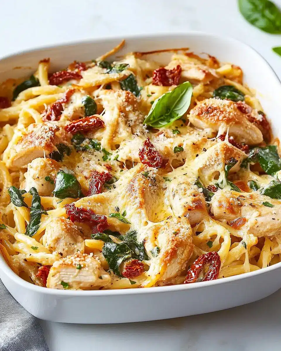 Cremiger Tuscan Chicken Pasta-Auflauf First Image First Image