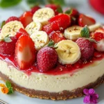Bananen-Erdbeer-Cheesecake-Fantasie First Image First Image