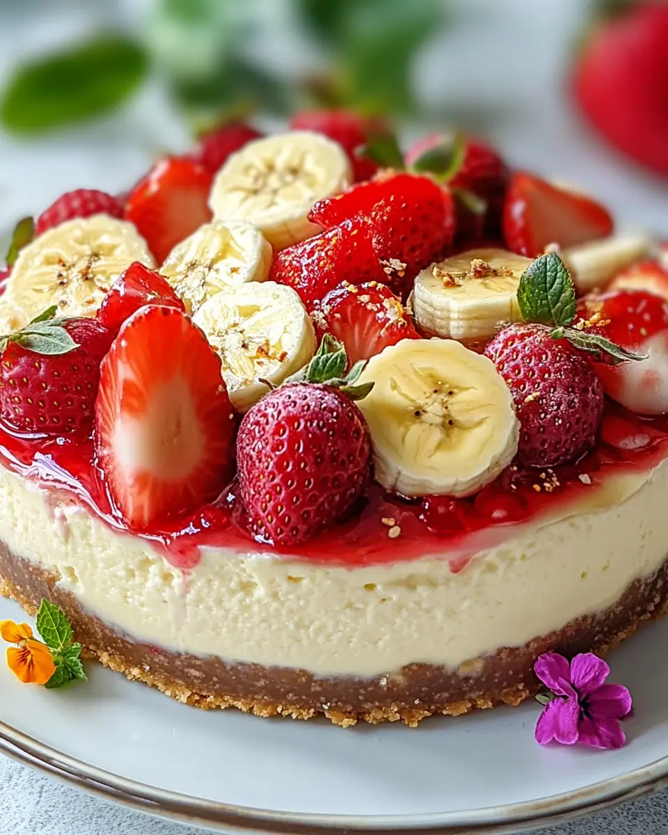 Bananen-Erdbeer-Cheesecake-Fantasie First Image First Image