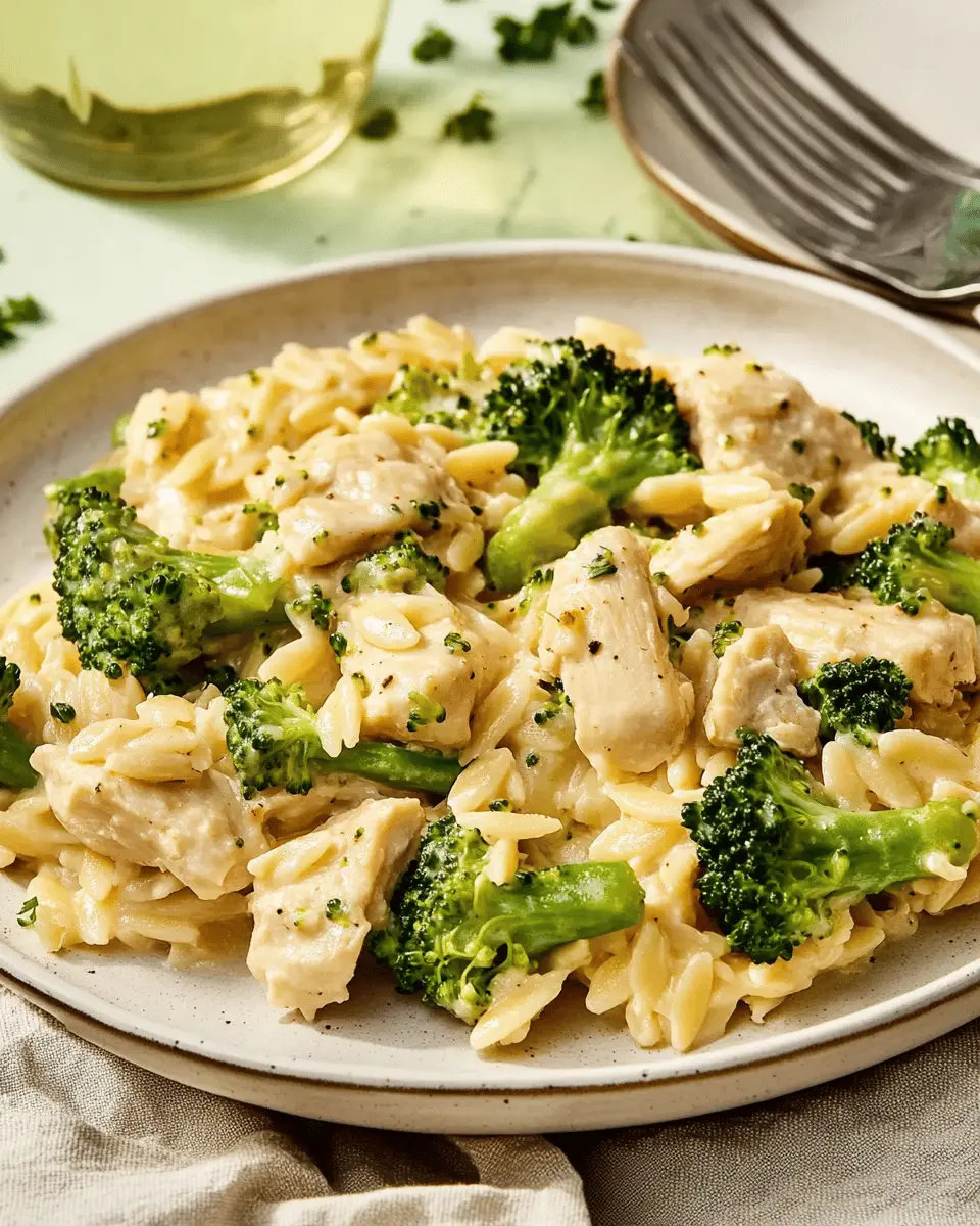 Käse-Hühnchen-Brokkoli-Orzo: The Creamy One-Pot Wonder!