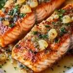 Knuspriger Knoblauch-Knoten-Lachs First Image First Image