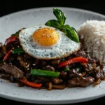 PAD KRA PAO MIT THAILÄNDISCHEM BASILIKUM UND RINDFLEISCH First Image First Image