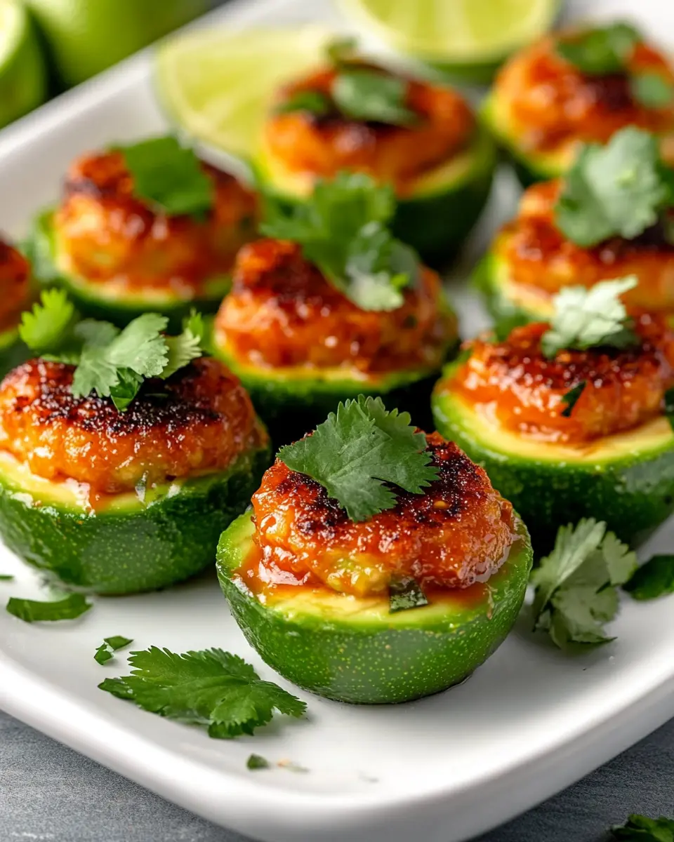 Keto Würzige Sriracha-Limetten-Avocado-Häppchen First Image First Image