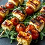 Halloumi & Kirschtomaten-Spieße – Keto Grill-Style First Image First Image
