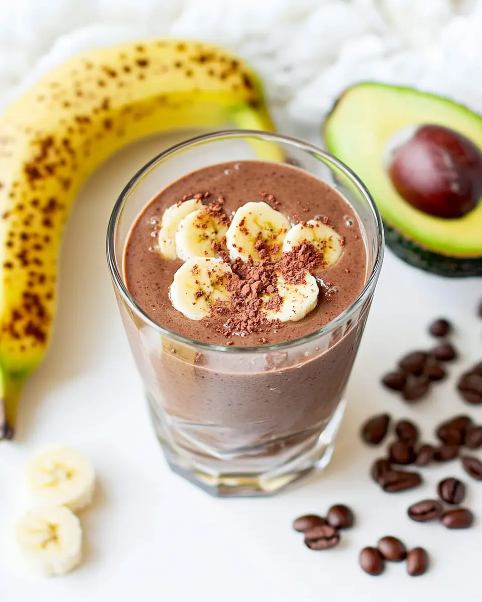 Kaffee Smoothie mit Banane und Avocado First Image First Image