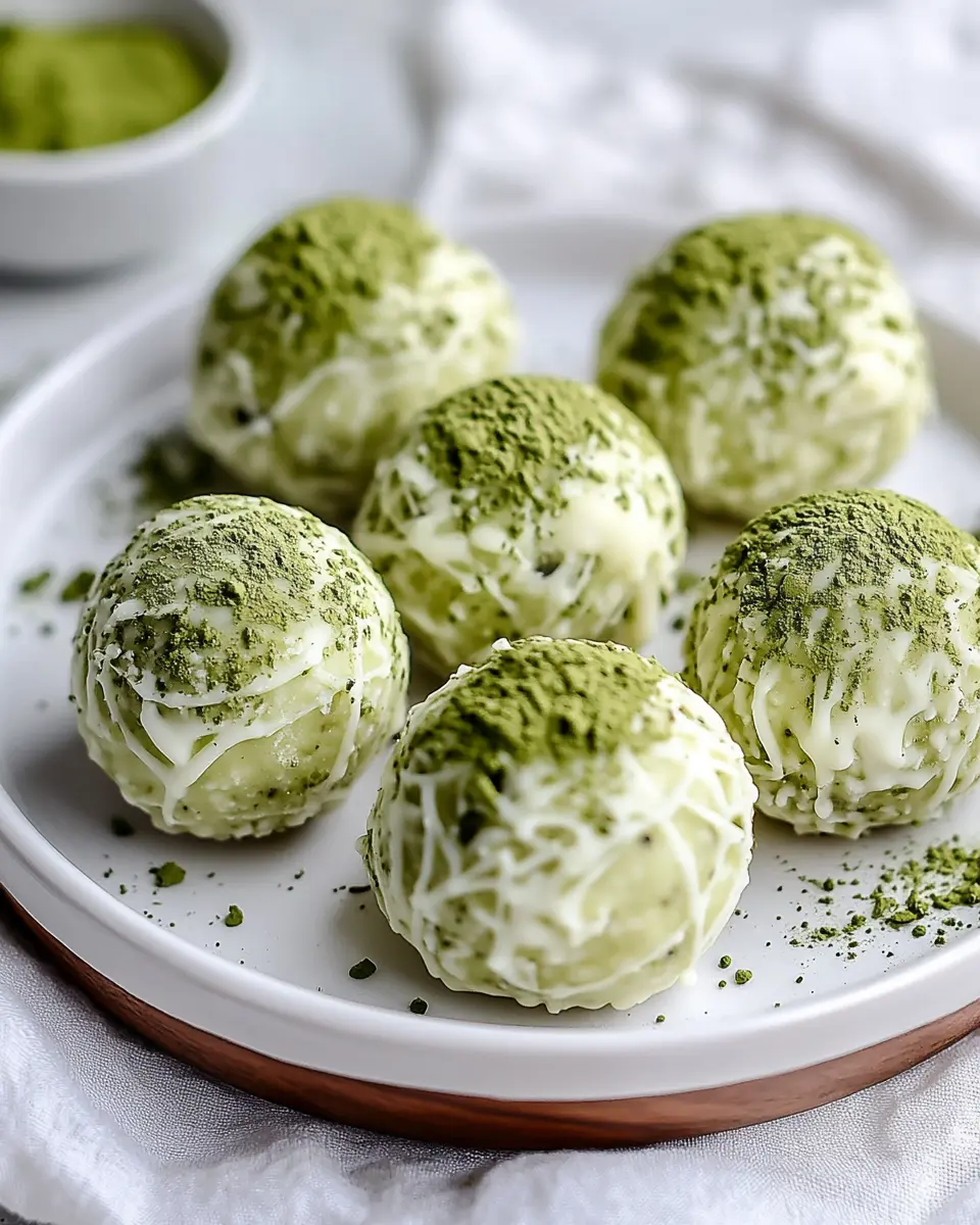 Low-Carb Matcha Weiße Schokoladen-Fettbomben First Image First Image