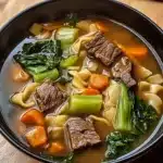 Nudelsuppe mit Rindfleisch First Image First Image