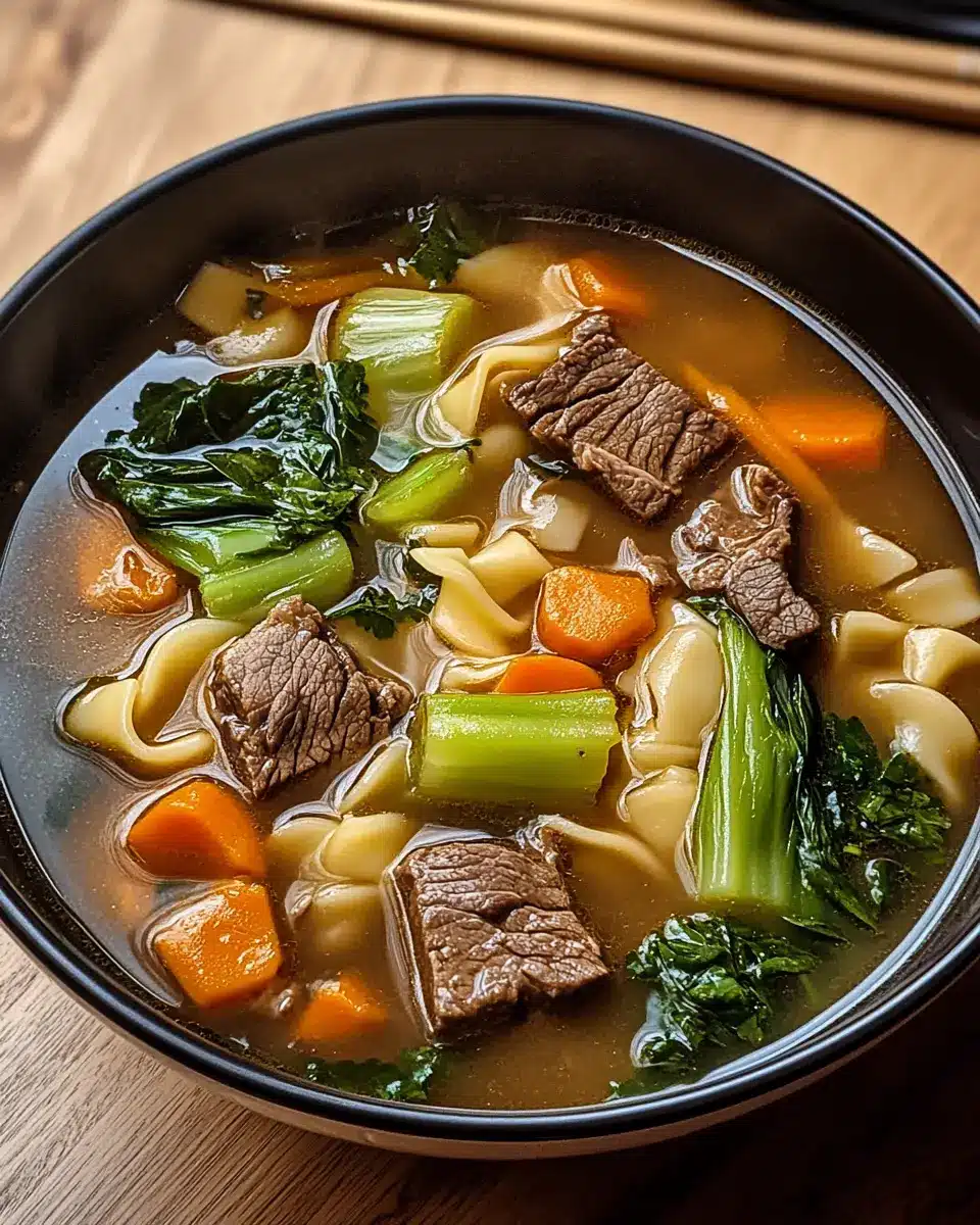 Nudelsuppe mit Rindfleisch First Image First Image