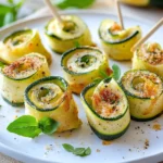Zucchiniröllchen aus der Heißluftfritteuse: Saftig, knusprig und so lecker! First Image First Image