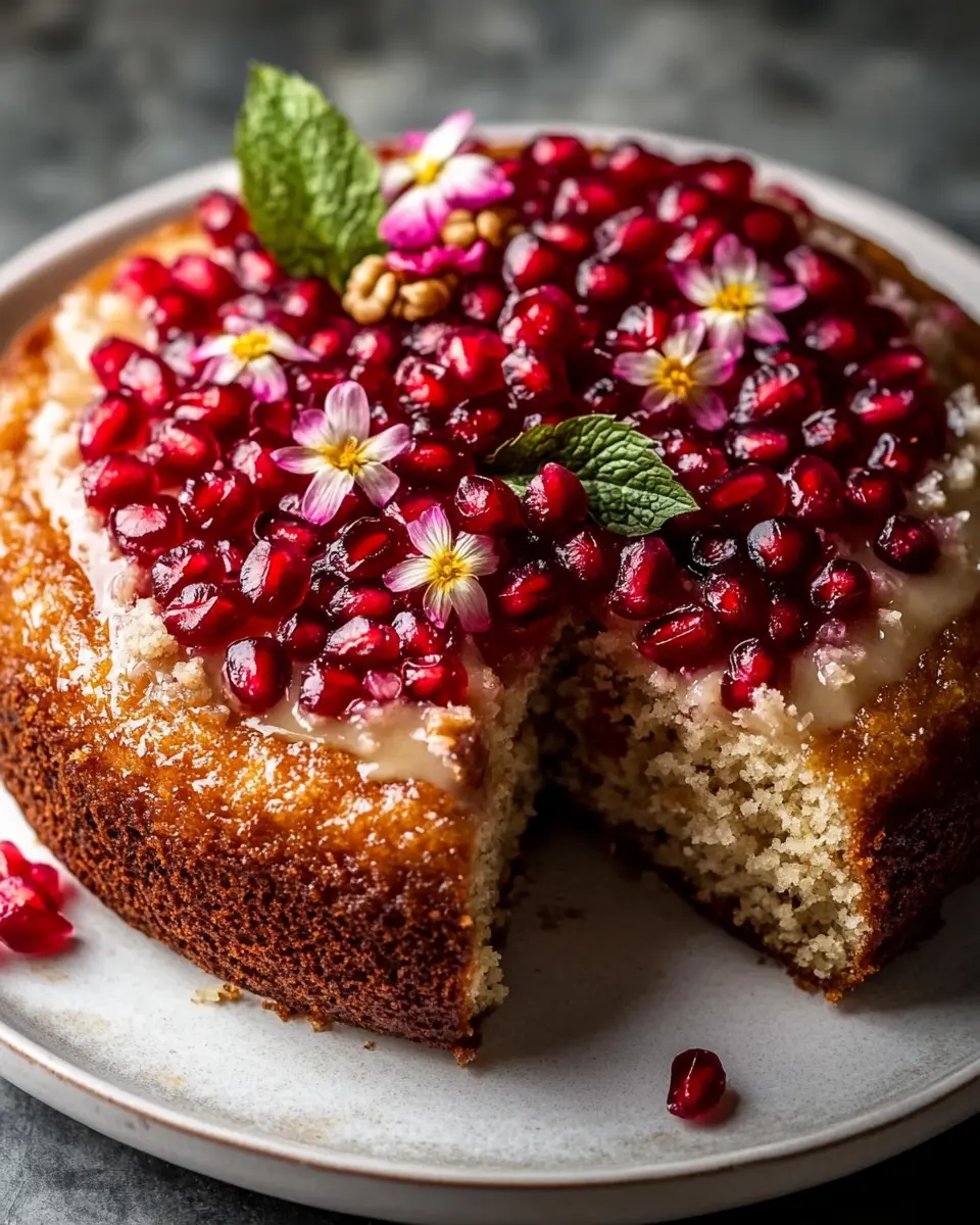 Keto Persischer Granatapfel- und Walnusskuchen First Image First Image
