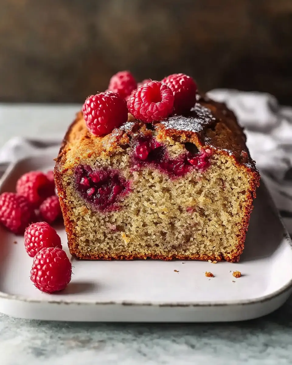Saftiges Bananenbrot mit Himbeeren – Einfaches Rezept First Image First Image