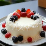 Raffaello Torte – Himmlisch leichte Kokos-Torte mit Beeren First Image First Image