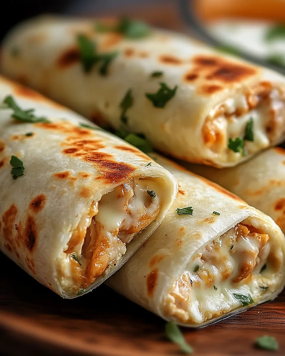 Hähnchen-Wraps mit Käse und Knoblauch First Image First Image