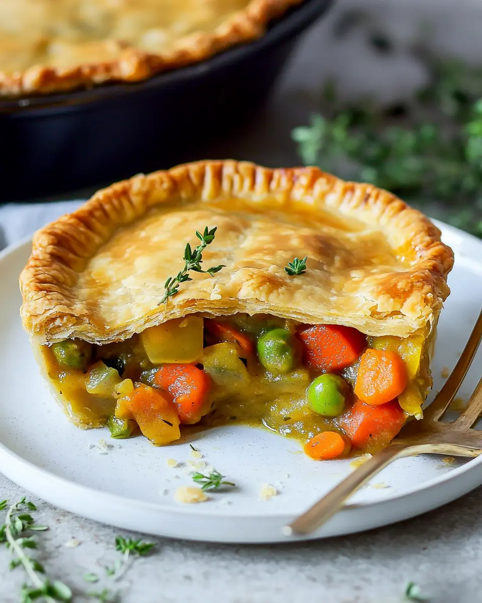 Veganer Pot Pie (herzhafter Gemüsekuchen) First Image First Image