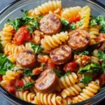 Meal Prep Pasta mit Hähnchenwurst: Schnell, einfach und perfekt zum Vorkochen First Image First Image