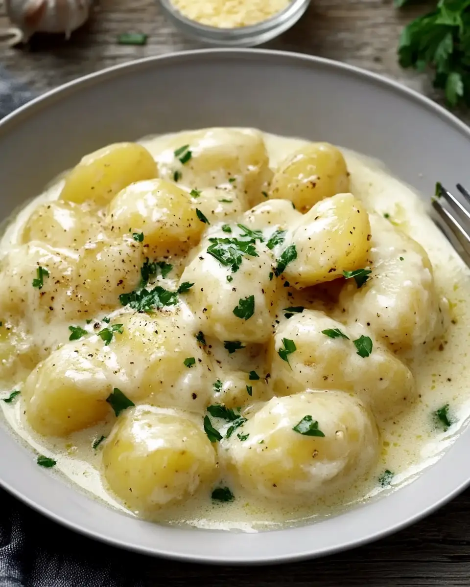 Kartoffeln in Knoblauch Rahmsauce – Bestes Rezept First Image First Image