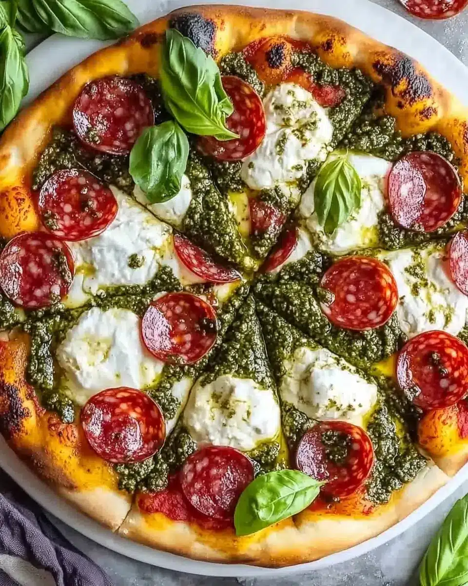 Salami Burrata Pizza: Indulgent Pesto Bliss at Home 7
