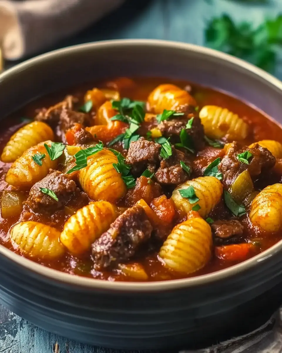 Gnocchi Gulasch Topf: Herzhaftes Onepot-Wunder für kalte Tage First Image First Image