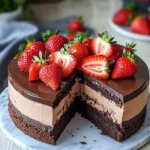 Himmlische Schokomousse Torte mit Erdbeeren – cremig, fruchtig, unwiderstehlich First Image First Image