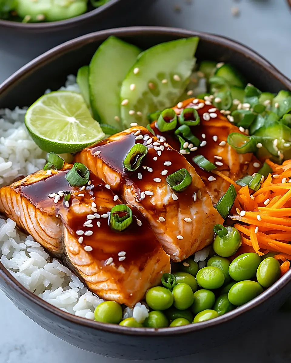 Frische Teriyaki-Lachs-Bowls First Image First Image