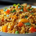 Schneller Curryreis mit Hackfleisch First Image First Image