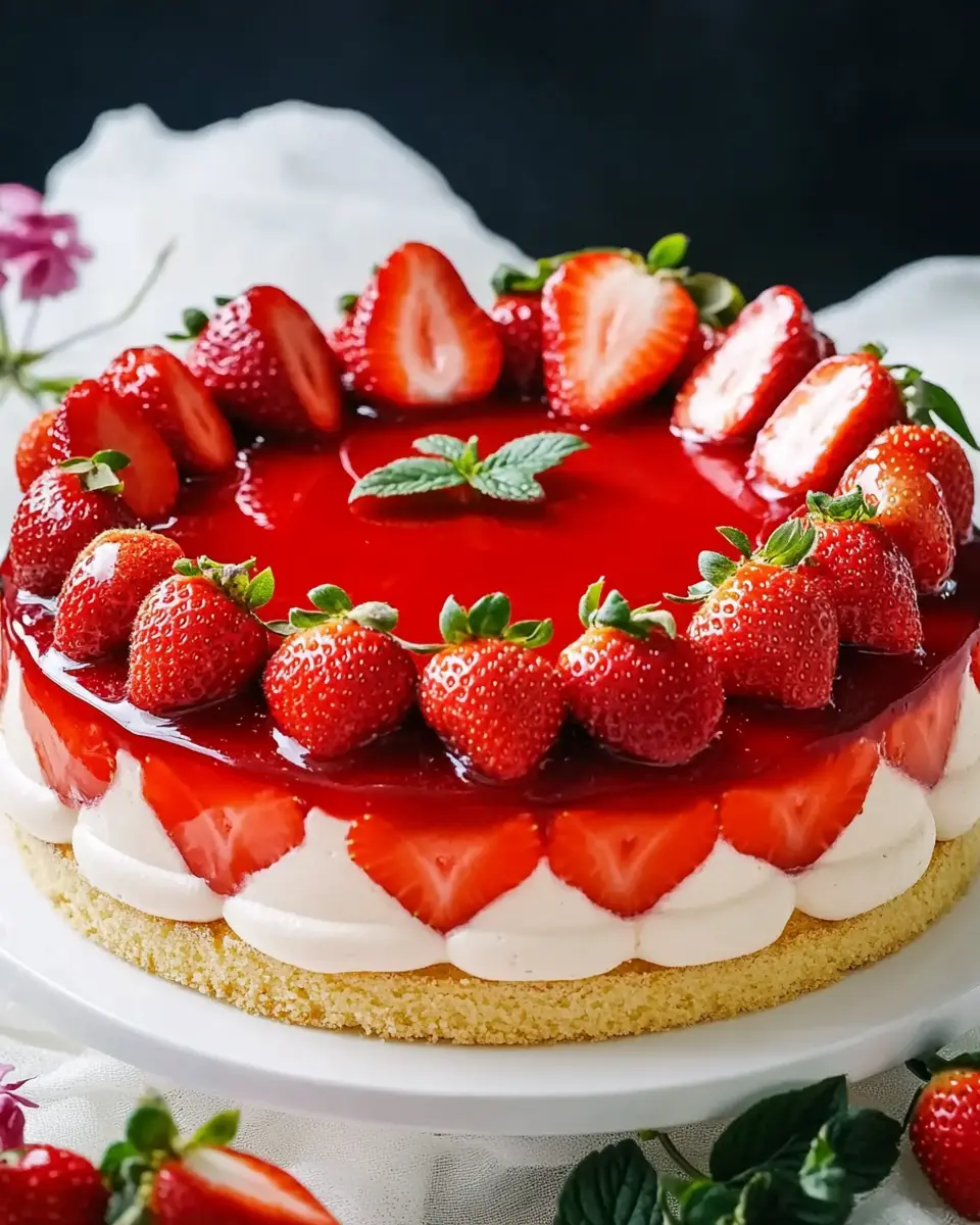 Französische Erdbeertorte (Fraisier): Ein Klassiker mit Mousseline-Creme und Erdbeerspiegel First Image First Image