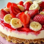 Bananen-Erdbeer-Cheesecake-Fantasie First Image First Image