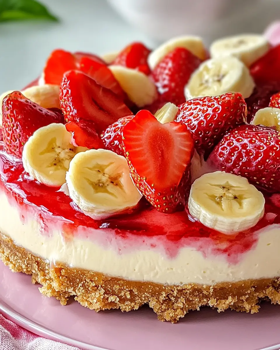 Bananen-Erdbeer-Cheesecake-Fantasie First Image First Image