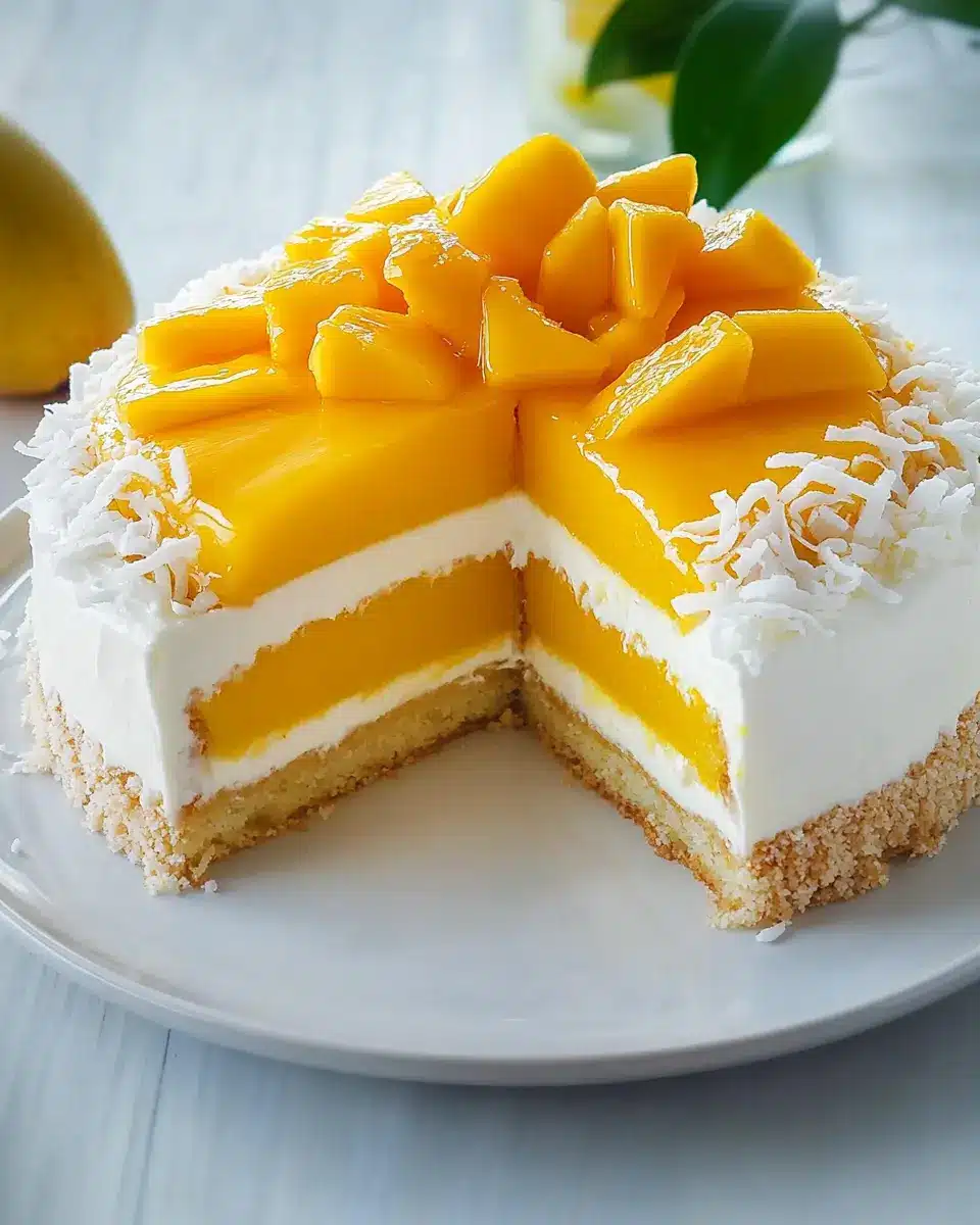 Mango Torte mit Kokos – Beste Sommer-Torte First Image First Image