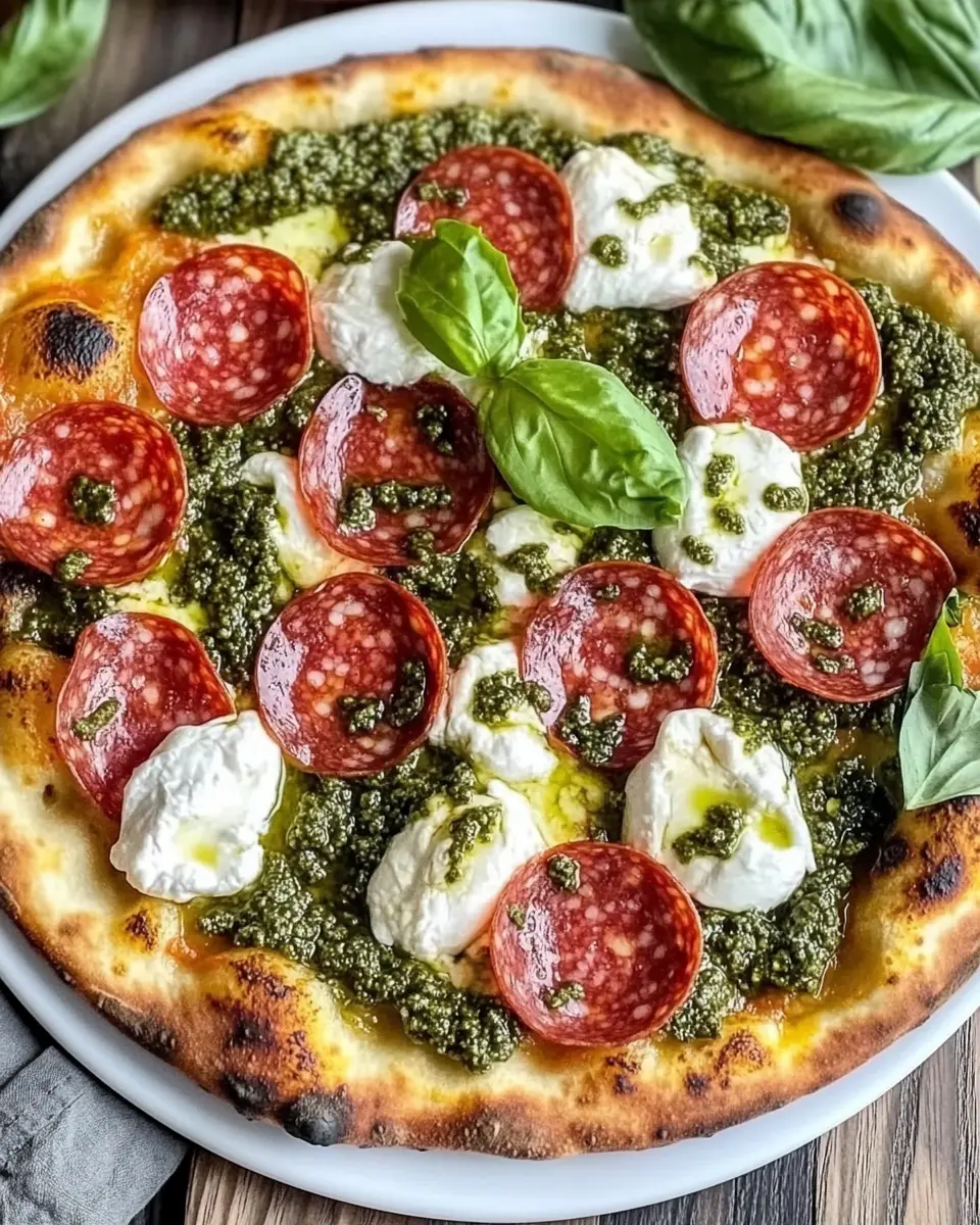 Salami Burrata Pizza: Indulgent Pesto Bliss at Home 5