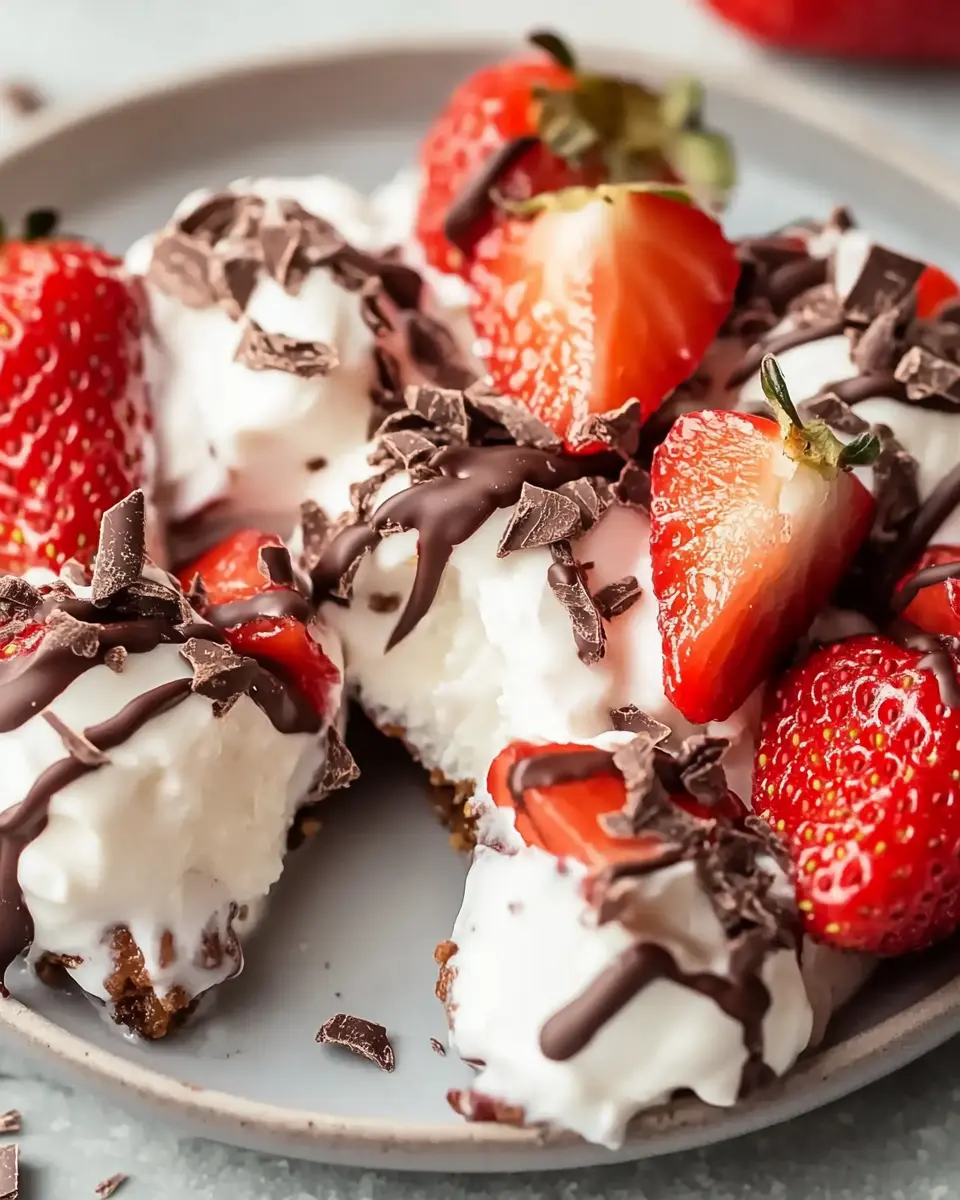 Joghurt Clusters mit Erdbeeren und Schokolade – Virales Sommerdessert First Image First Image