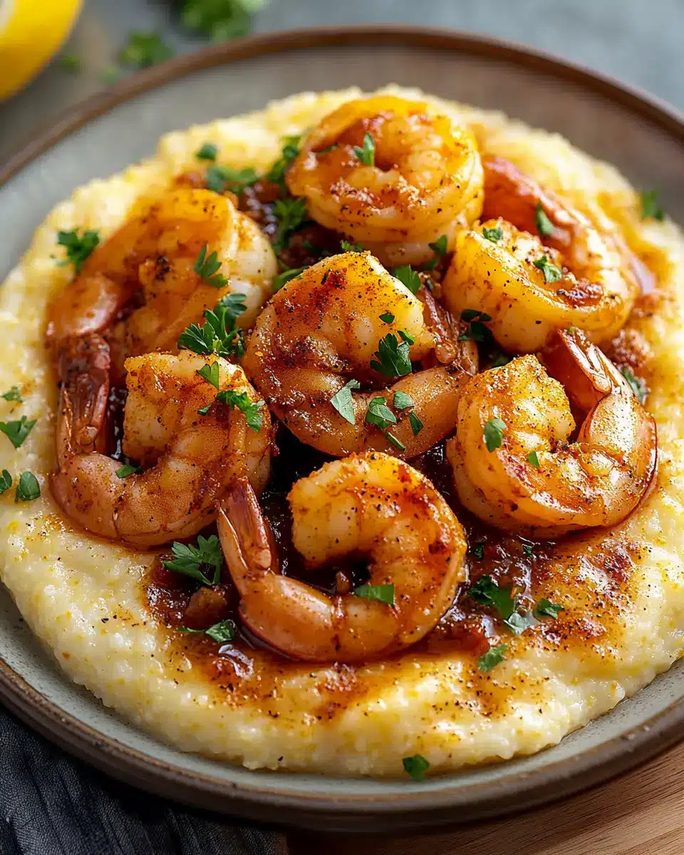 Würzige Cajun‑Garnelen mit cremigen Grits First Image First Image