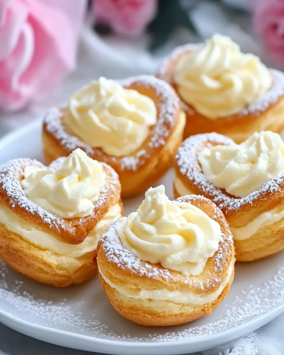 Windbeutel Herzen mit Vanillepudding Füllung – Simply Irresistible!