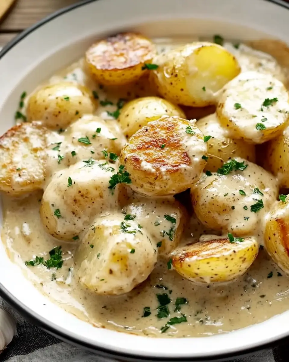 Kartoffeln in Knoblauch Rahmsauce – Bestes Rezept First Image First Image