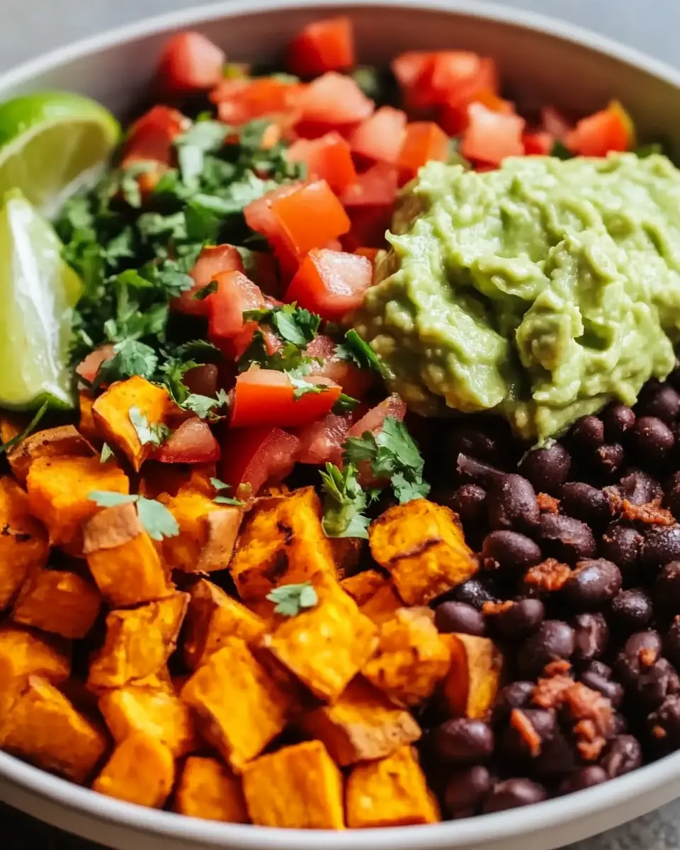 Süßkartoffel Burrito Bowl – gesund, sättigend und voller Geschmack First Image First Image