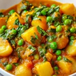 Veganes Kartoffelcurry mit Spinat und Erbsen – Schnell, gesund & lecker First Image First Image