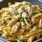 Knoblauch Parmesan Hähnchen Pasta – Cremig, Deftig und in nur einer Pfanne! First Image First Image