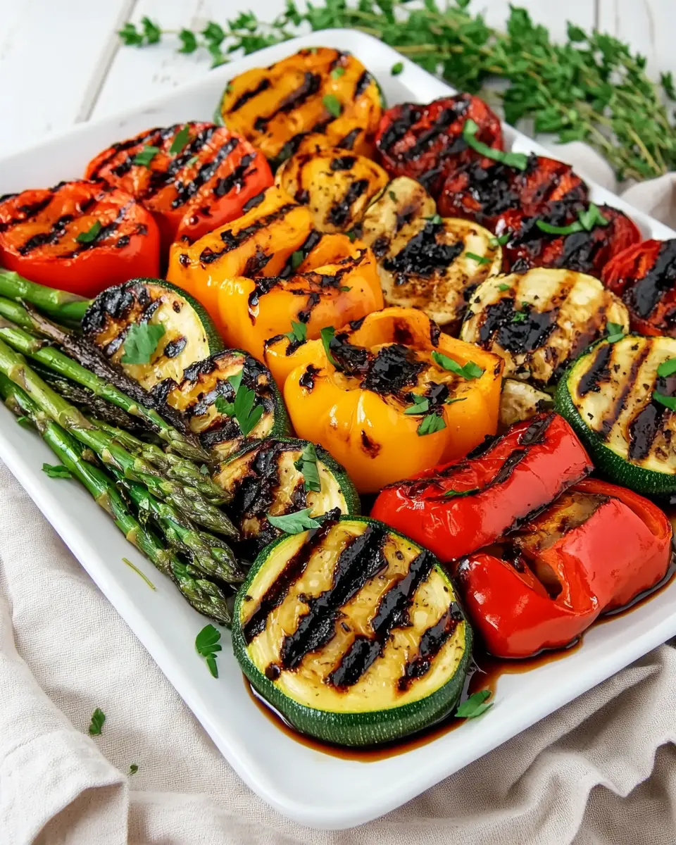 Gegrillte Gemüseplatte mit Balsamico Glasur – aromatisch & einfach First Image First Image