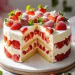 Erdbeer Mascarpone Torte mit weißer Schokolade – Die perfekte Sommertorte First Image First Image