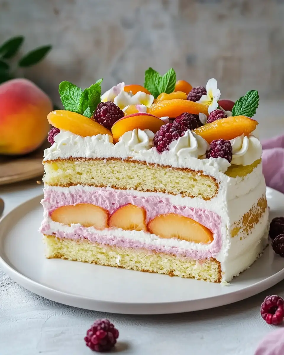 Ostertorte Pfirsich Melba – fruchtig-leichtes Highlight zu Ostern First Image First Image