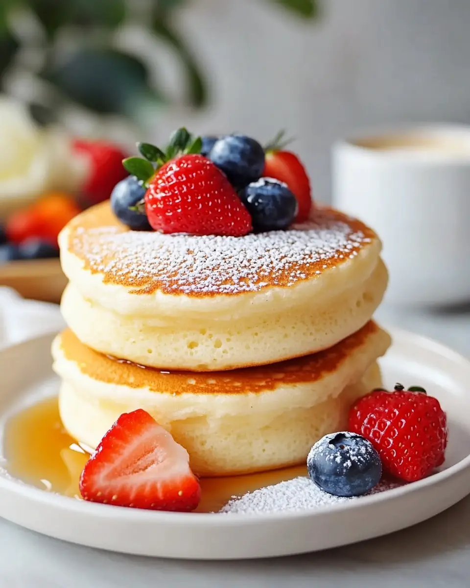 Flauschige japanische Soufflé Pfannkuchen – Das perfekte luftige Frühstückserlebnis First Image First Image