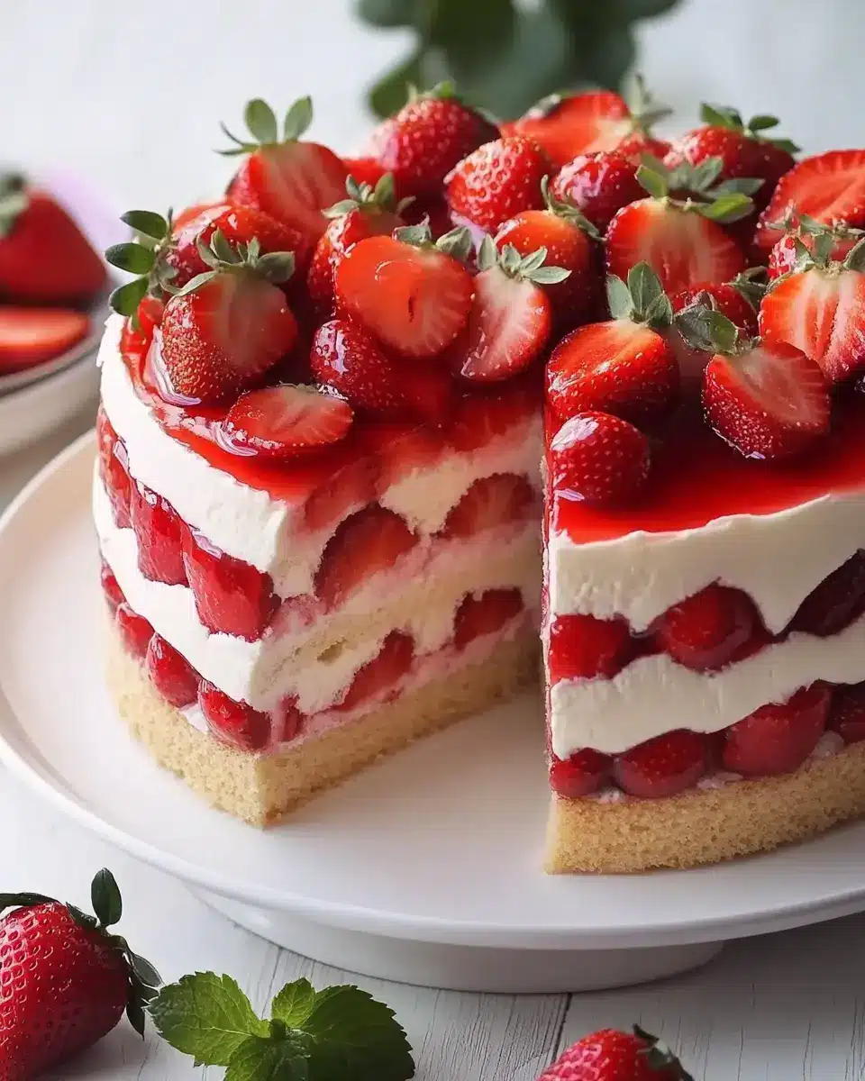 Erdbeertorte Rezept – Cremige Sommertorte mit Erdbeeren First Image First Image
