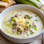 Käse-Lauch-Suppe mit Hackfleisch: Schnell, einfach und so cremig First Image First Image