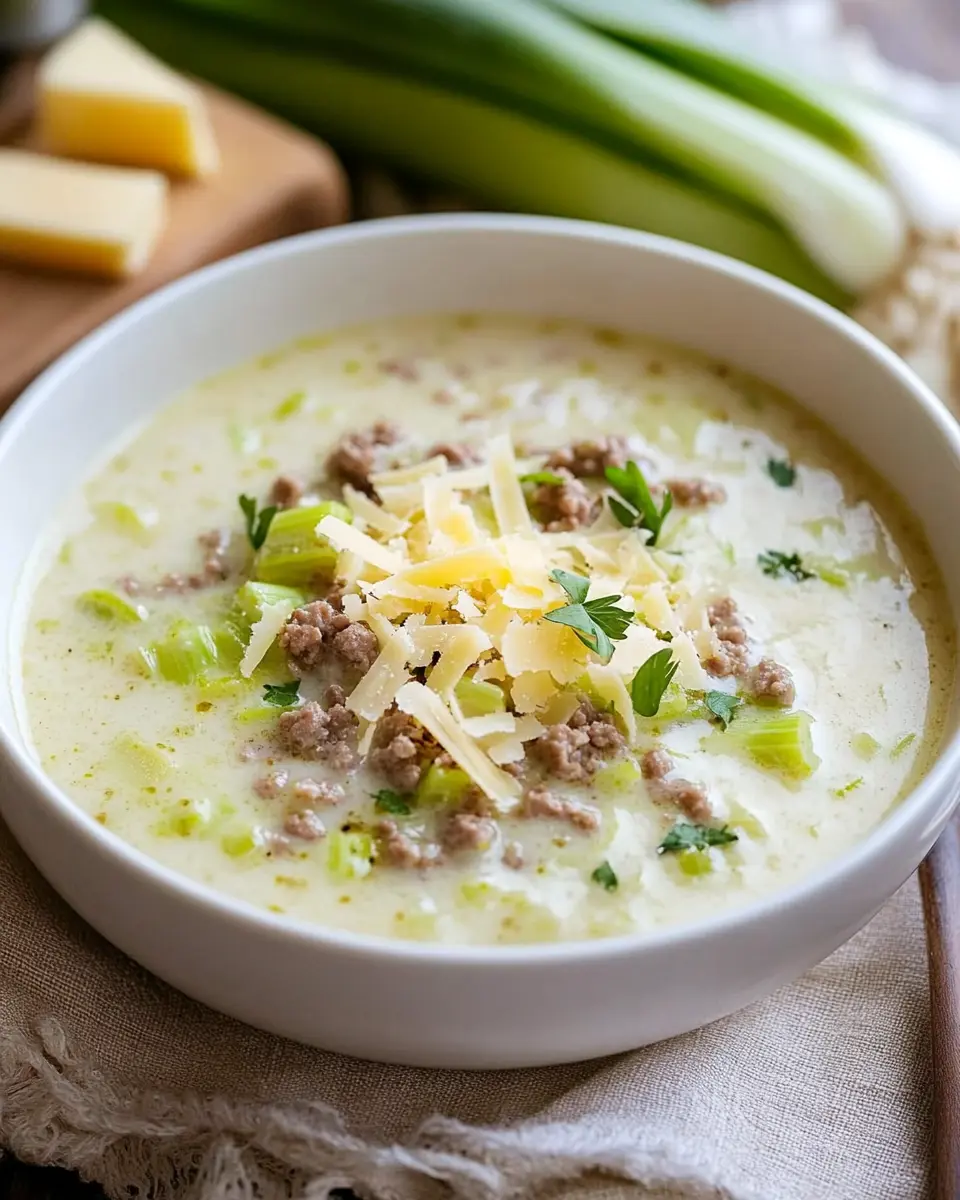 Home 6 Käse-Lauch-Suppe mit Hackfleisch: Cremig, einfach und lecker!