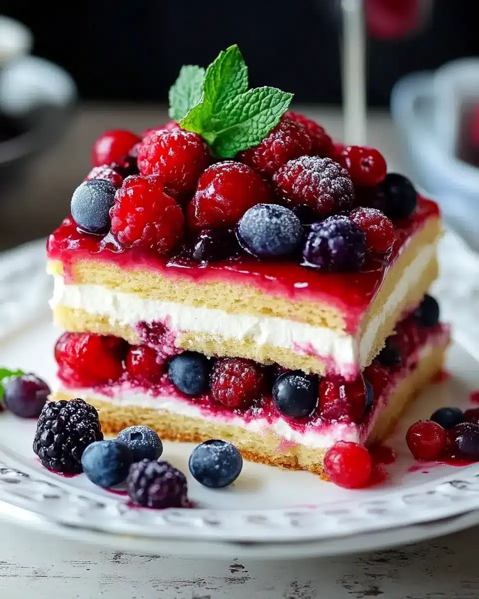 Beeren Cremetorte mit luftigem Biskuit – Fruchtig, Cremig & Sommerlich First Image First Image
