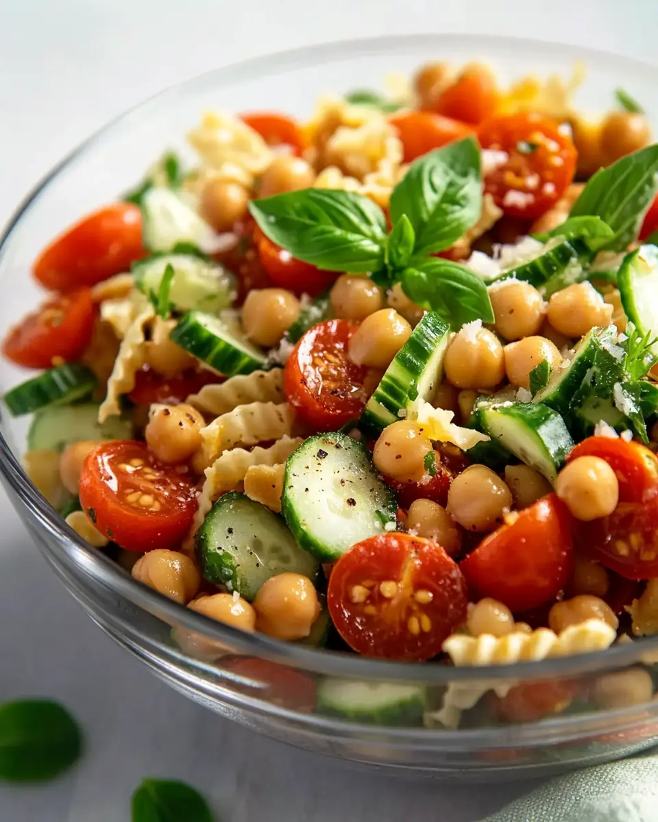 Kichererbsen Salat mit Gurke und Tomaten – Frisch, leicht & gesund First Image First Image